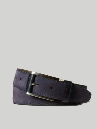 Robert Talbott Suede Lewis Belt In Navy