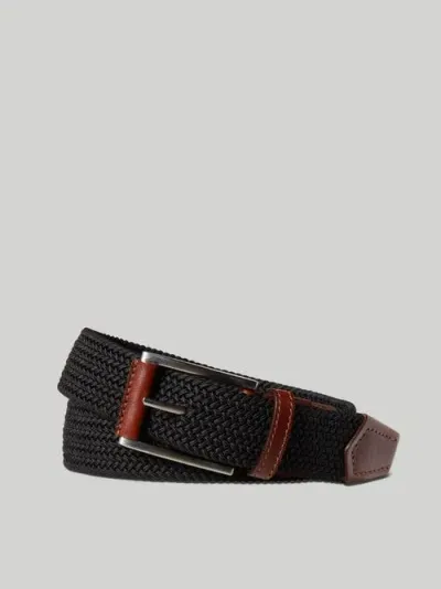 Robert Talbott Woven Nylon Garfield Belt In Black