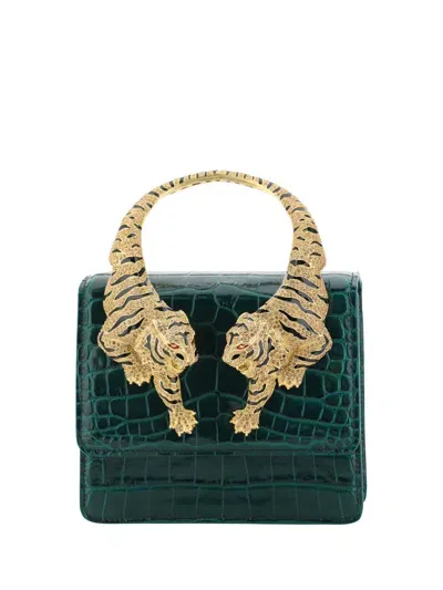 Roberto Cavalli Borsa A Mano Roar Medium In Verde