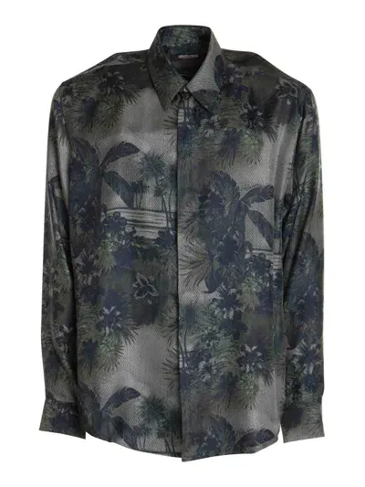 Roberto Cavalli Silk Shirt In Green