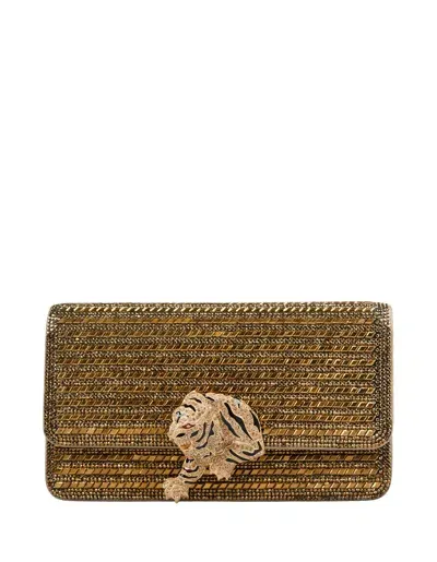 Roberto Cavalli Golden Roar Handbag With Jewelled Tigers