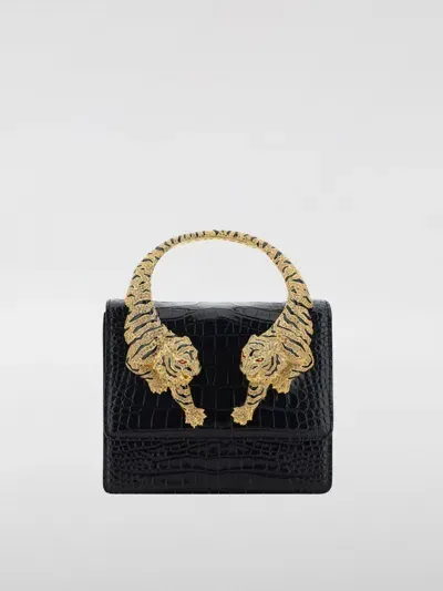 Roberto Cavalli Roar Embellished Shoulder Bag In Black