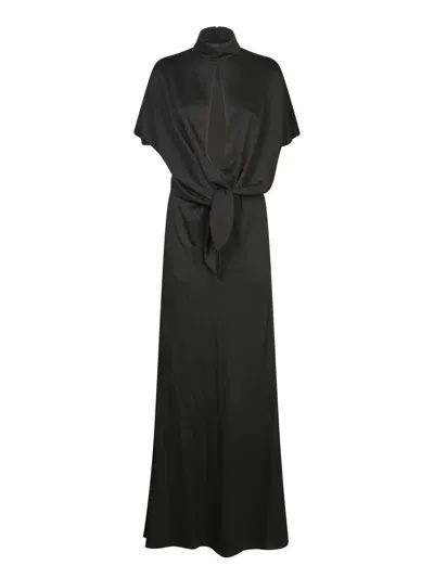 Roberto Cavalli Long Black Jersey Dress