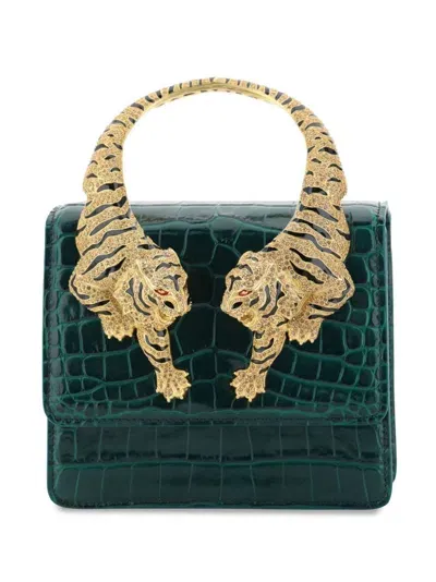 Roberto Cavalli Medium Roar Top-handle Bag In Green