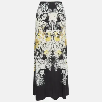 Pre-owned Roberto Cavalli Multicolor Printed Jersey Flared Maxi Skirt M