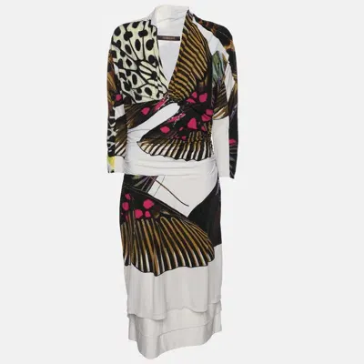 Pre-owned Roberto Cavalli Multicolor Printed Jersey Sheath Dress Xl