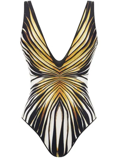 Roberto Cavalli Ray Of Gold-print Swimsuit