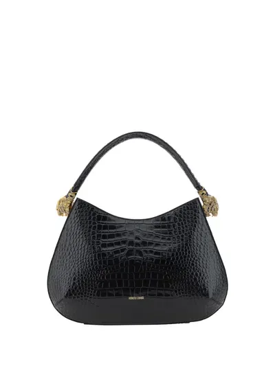 Roberto Cavalli Roar Big Hobo Handbag In Nero 191101