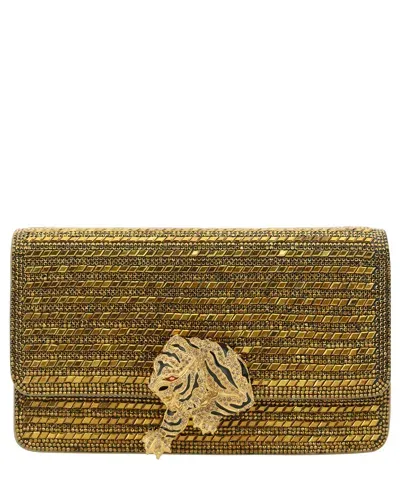 Roberto Cavalli Roar Clutch In Gold