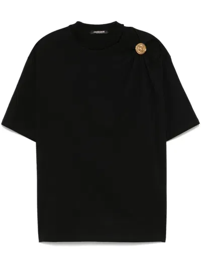 Roberto Cavalli Shoulder-jewel T-shirt In Black