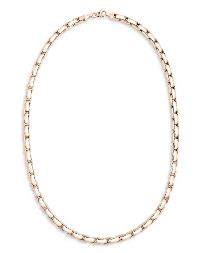 Roberto Coin 18k Rose Gold Oro Classic Rounded Rectangular Box Link Chain, 22 In Pink