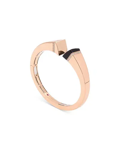 Roberto Coin 18k Rose Gold Sauvage Black Jade & Diamond Pave Bangle Bracelet In Black/pink