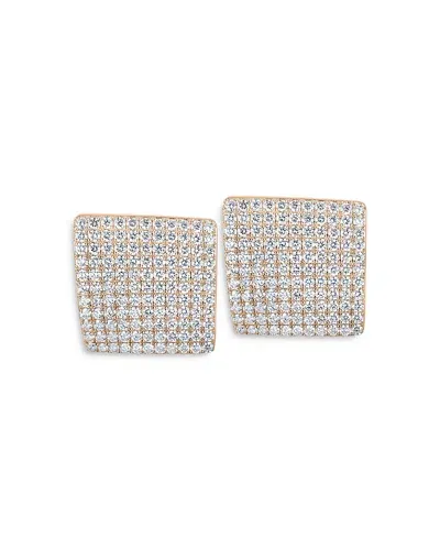 Roberto Coin 18k White & Rose Gold Sauvage Diamond Pave Square Statement Earrings In Pink