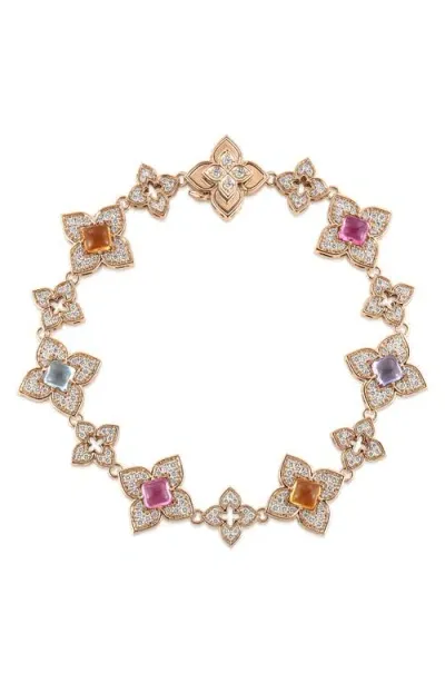 Roberto Coin Venetian Princess Carnevale Diamond & Mixed Jewels Bracelet In Multi