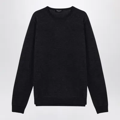 Roberto Collina Anthracite Crew-neck Sweater In Grey