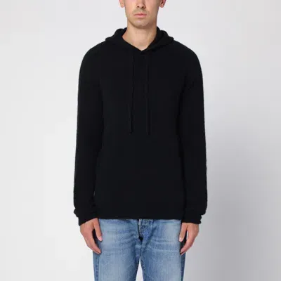 Roberto Collina Black Cashmere Hooded Sweatshirt