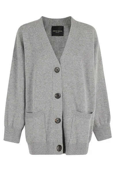 Roberto Collina Cardigan Over Con Tasche In Grey