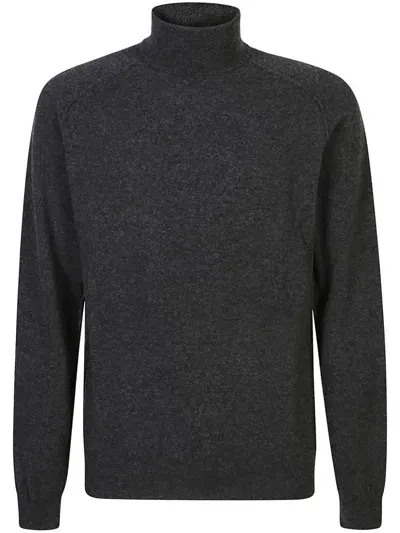 Roberto Collina Roll-neck Knitted Top In Grey