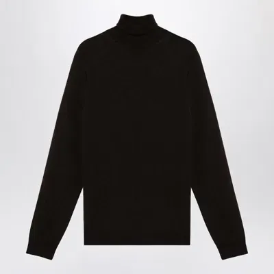 Roberto Collina Ebony Turtleneck Sweater In Black