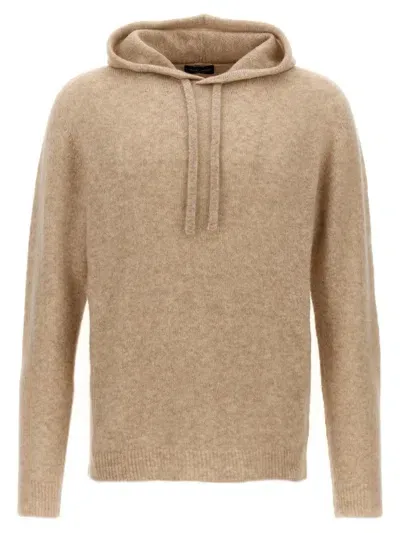 Roberto Collina Hooded Sweater In Beige