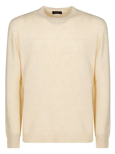 Roberto Collina Knit Ls Roundneck In Light Beige