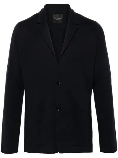 Roberto Collina Knitted Blazer In Ebony