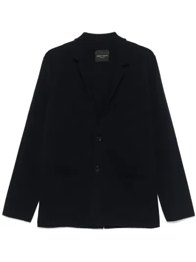 Roberto Collina Knitted Blazer In Blue