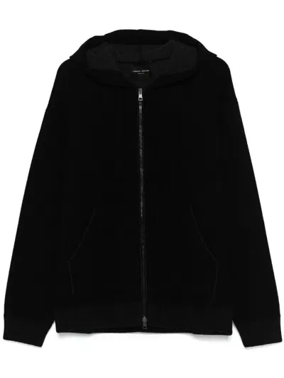 Roberto Collina Knitted Hoodie In Black