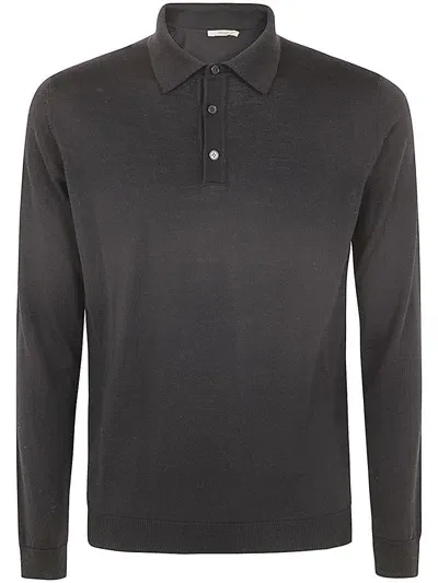 Roberto Collina Long Sleeve Polo Clothing In Black