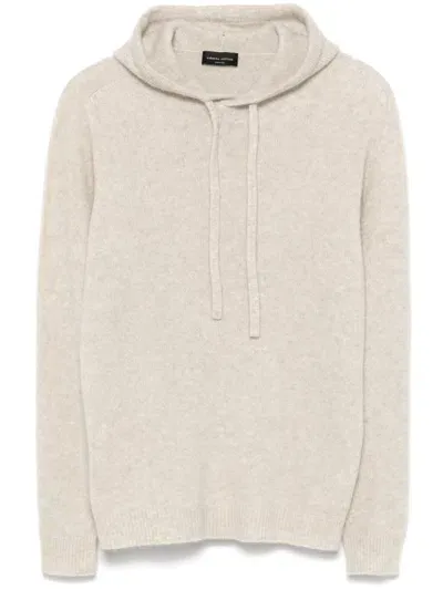 Roberto Collina Marl-knit Hoodie In Neutrals