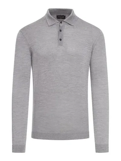 Roberto Collina Merino Polo Shirt In Grey