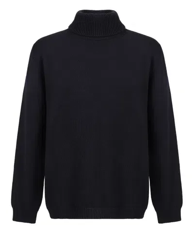 Roberto Collina Roll-neck Sweater In Blue