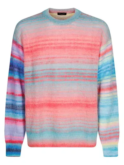 Roberto Collina Striped Knitted Sweater In Multi