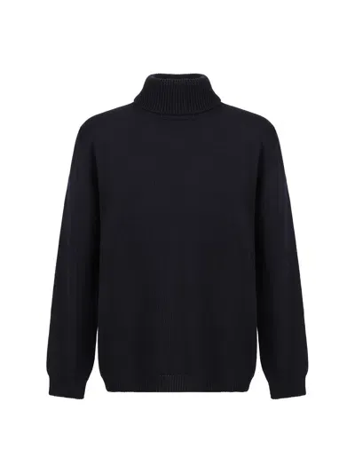 Roberto Collina Turtleneck Sweater In Navy