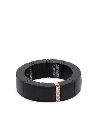 Roberto Demeglio 18kt Rose Gold Domino Ring In Black