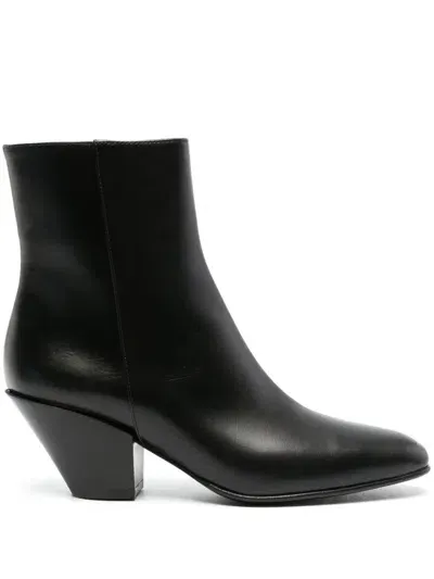 Roberto Festa Allyk 70mm Ankle Leather Boots In Schwarz