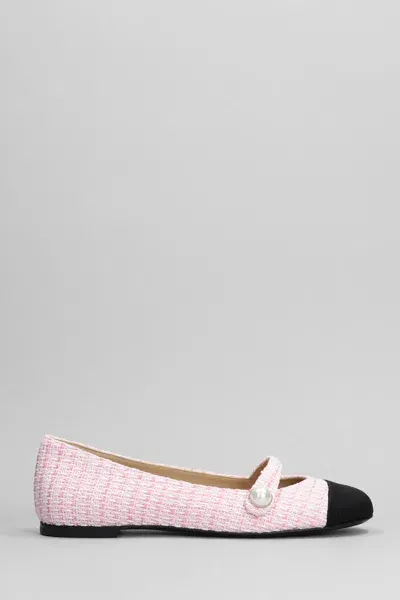 Roberto Festa Divy Tweed Ballerina Shoes In Pink