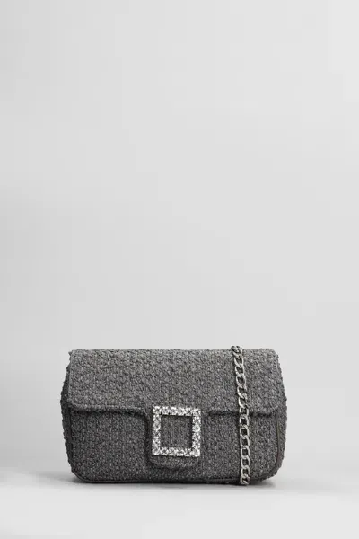 Roberto Festa Lunette Shoulder Bag In Grey Wool