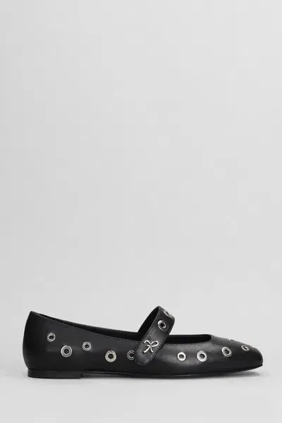 Roberto Festa Rock Ballet Flats In Black Leather