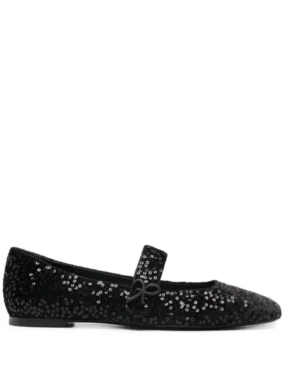 Roberto Festa Sequin-embellished Ballerinas In Black