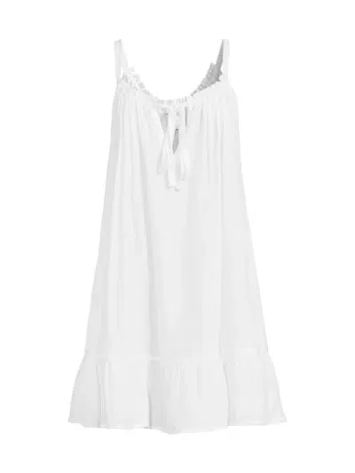 Robin Piccone Women's A-line Split-neck Dress In White