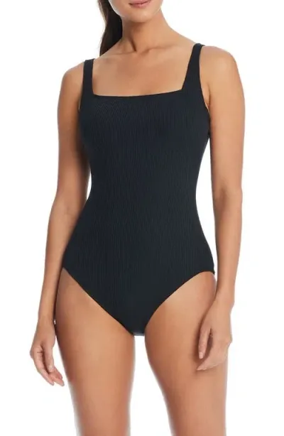 Rod Beattie Square Neck Underwire One-piece Swimsuit In Black