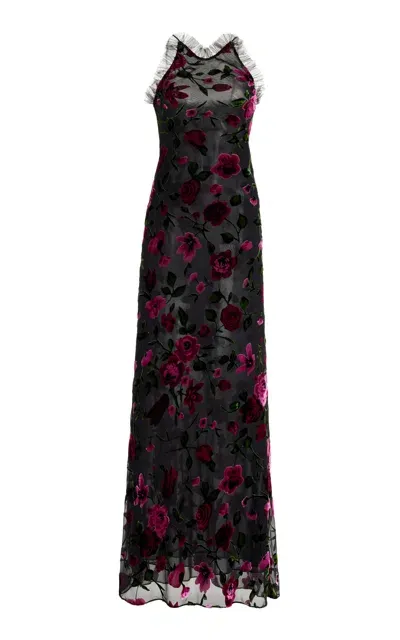 Rodarte Exclusive Velvet Devore Maxi Dress In Black