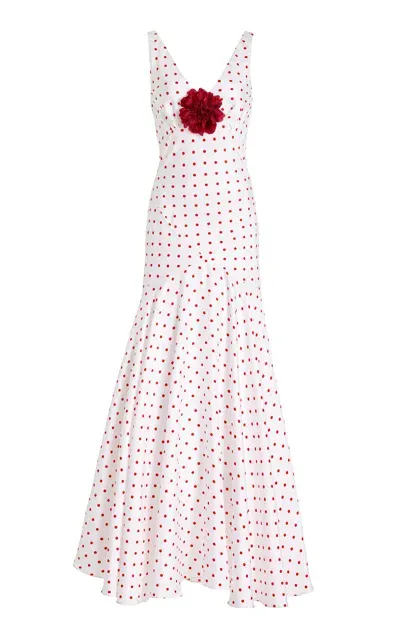 Rodarte Polka-dot Silk-twill Maxi Dress In Print