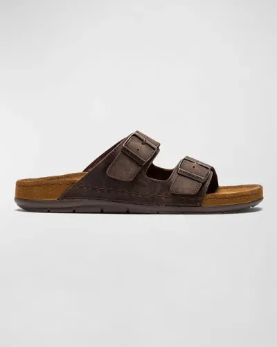 Rodd & Gunn Men's Raglan Leather Slide Sandals In Chocolate