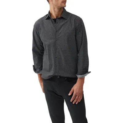 Rodd & Gunn Notown Microprint Button-up Shirt In Onyx