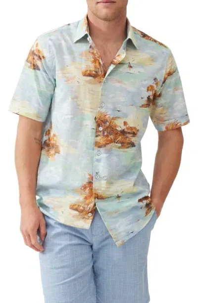 Rodd & Gunn Victoria Avenue Regular Fit Short Sleeve Shirt In Ocean Breeze