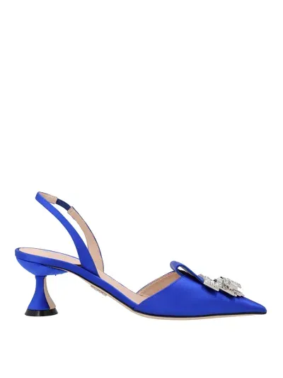 Rodo Jewel Slingbacks In Blue