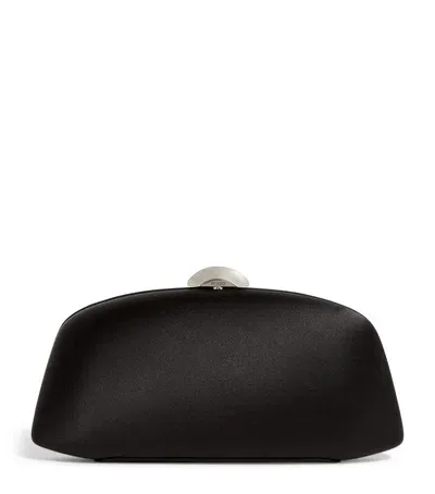 Rodo Satin Clutch Bag In Black