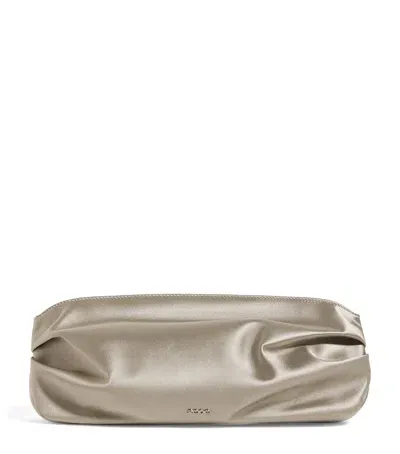 Rodo Satin Clutch Bag In Grey